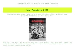 [DOWNLOAD IN @PDF] Les Pompiers 2023 [EBOOK EPUB KIDLE]