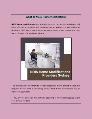 What Is NDIS Home Modification?