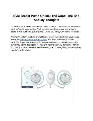 Elvie Breast Pump Online: The Good, The Bad, And My Thoughts