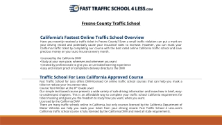 Traffic School In Fresno Ca | Fasttrafficschool4less.com