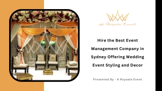 Hire the Best Event Management Company in Sydney Offering Wedding Event Styling and Decor