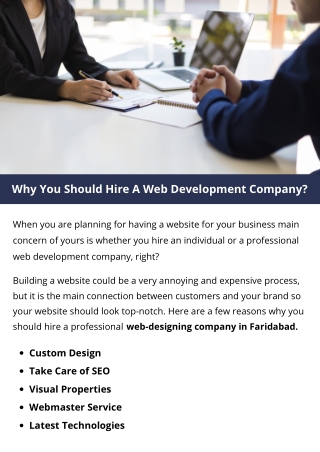 Why You Should Hire A Web Development Company?