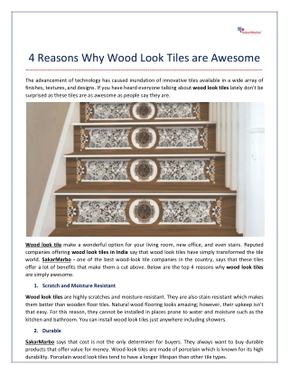 4 Reasons Why Wood Look Tiles are Awesome