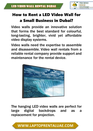 How to Rent a LED Video Wall for a Small Business in Dubai