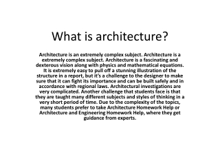What is architecture