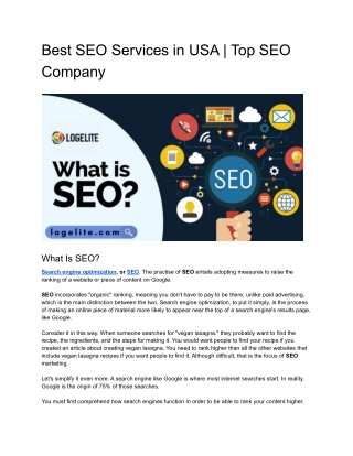 Best SEO Services in USA _ Top SEO Company