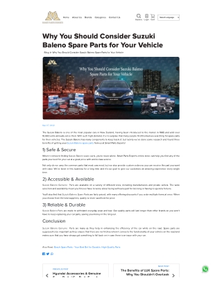 Why You Should Consider Suzuki Baleno Spare Parts for Your Vehicle (2)