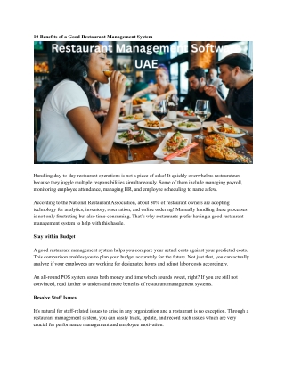 Restaurant Management Software UAE