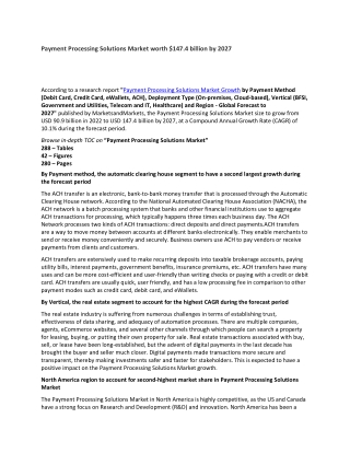 Payment Processing Solutions Market worth $147.4 billion by 2027