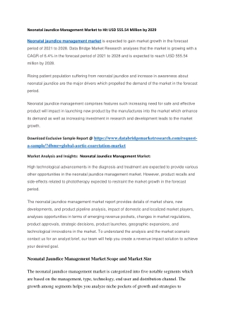 Neonatal Jaundice Management Market to Hit USD 555.54 Million by 2029