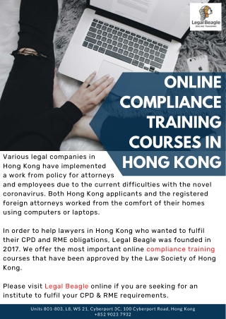 Online Compliance Training Courses in Hong Kong