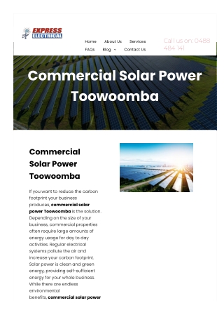 Commercial Solar Power Toowoomba