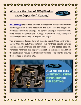 What are the Uses of PVD (Physical Vapor Deposition) coating