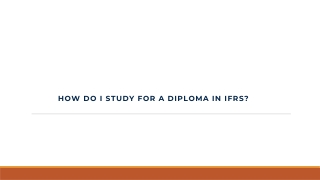 How do I study for a Diploma in IFRS