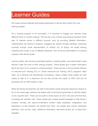 create training materials