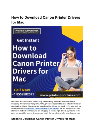 How to Download Canon Printer Drivers for Mac