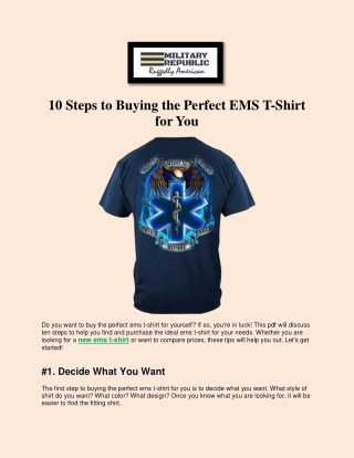 10 Steps to Buying the Perfect EMS T-Shirt for You