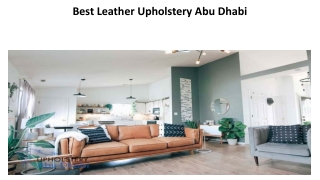 Best Leather Upholstery Abu Dhabi