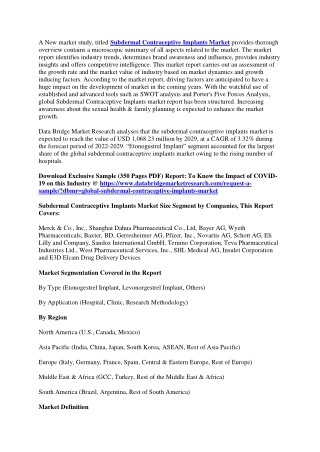 Subdermal Contraceptive Implants Market