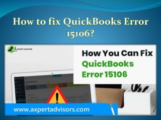 How to fix QuickBooks Error 15106?