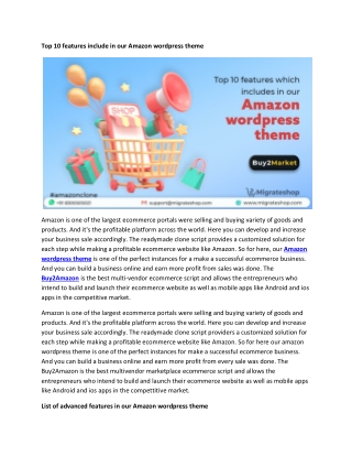 Top 10 features include in our Amazon wordpress theme