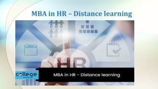 MBA in HR – Distance learning