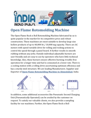 Open Flame Rotomolding Machine