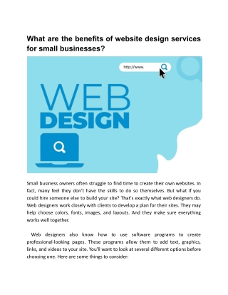 What are the benefits of website design services for small businesses_