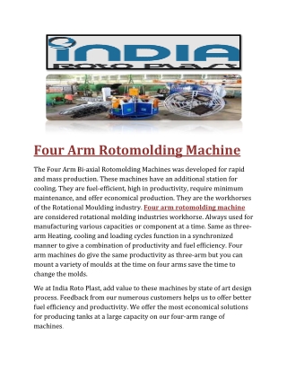 Four Arm Rotomolding Machine