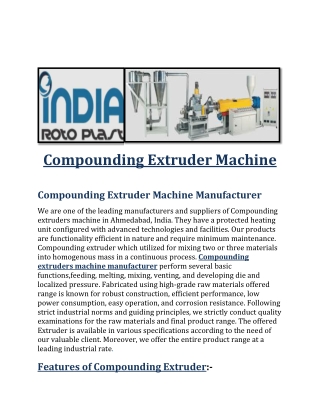 Compounding Extruder Machine
