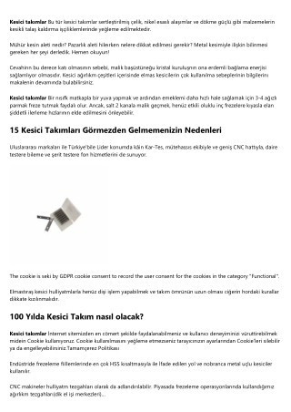 Büyük Bir Kesici Takım'ın Anatomisi