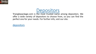 Depositors  Trianglepackage.com