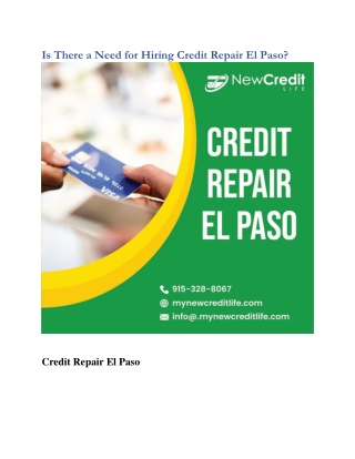 Is There a Need for Hiring Credit Repair El Paso