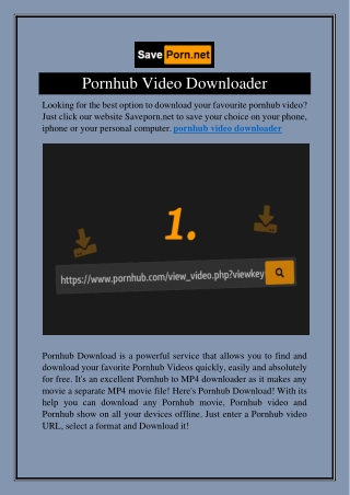 Pornhub Video Downloader  Saveporn.net