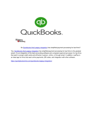 Do Quickbooks And Lawpay integration has simplified payment processing for law f