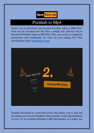 Pornhub to Mp4  Saveporn.net