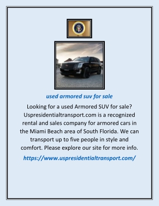 used armored suv for sale