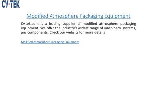 Modified Atmosphere Packaging Equipment  Cv-tek.com