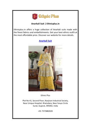 Anarkali Suit Ethnicplus.in