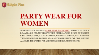 Party Wear For Women | Ethnicplus.in