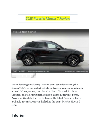 2023 Porsche Macan T Review