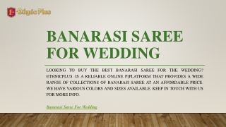 Banarasi Saree For Wedding | Ethnicplus.in