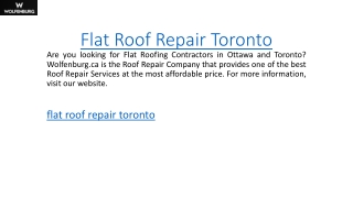 Flat Roof Repair Toronto  Wolfenburg.ca