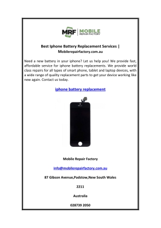 Best Iphone Battery Replacement Services Mobilerepairfactory.com.au