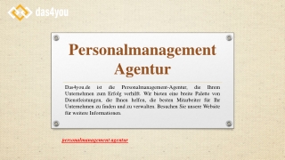 Personalmanagement Agentur | Das4you.de