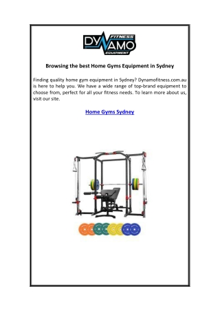 Browsing the best Home Gyms Equipment in Sydney