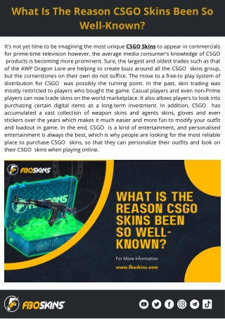 What Is The Reason CSGO Skins Been So Well-Known
