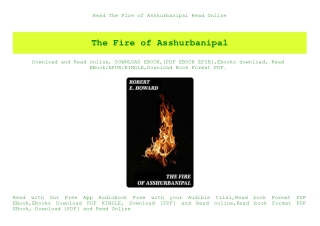 Read The Fire of Asshurbanipal Read Online