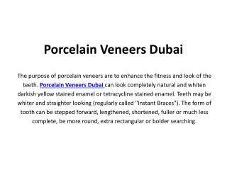 Porcelain Veneers Dubai