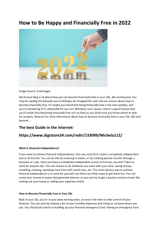 How to Be Happy and Financially Free in 2022